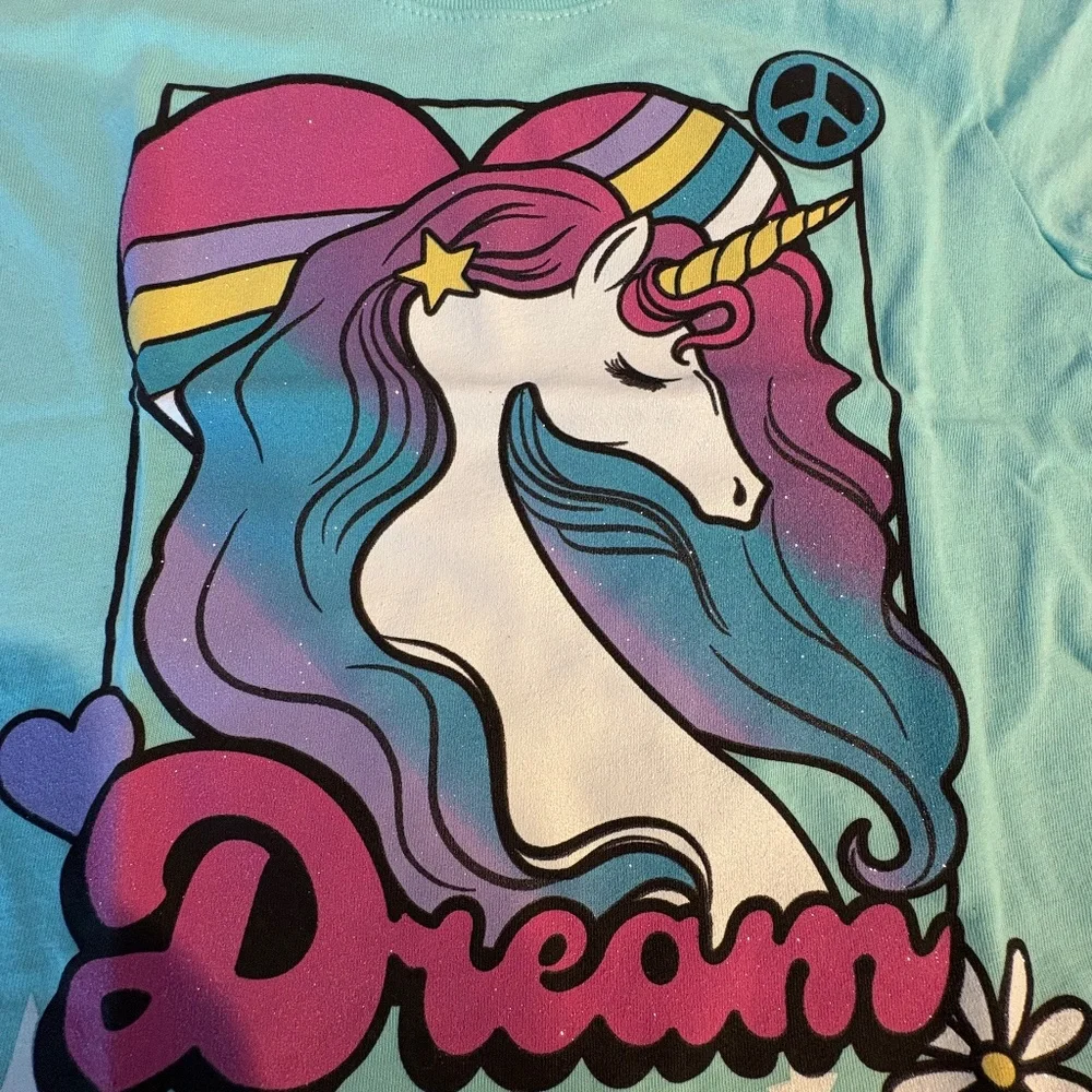 Girls Short Set Y2K Unicorn Top Cartwheel Shorts Size M Childrens Place NEW